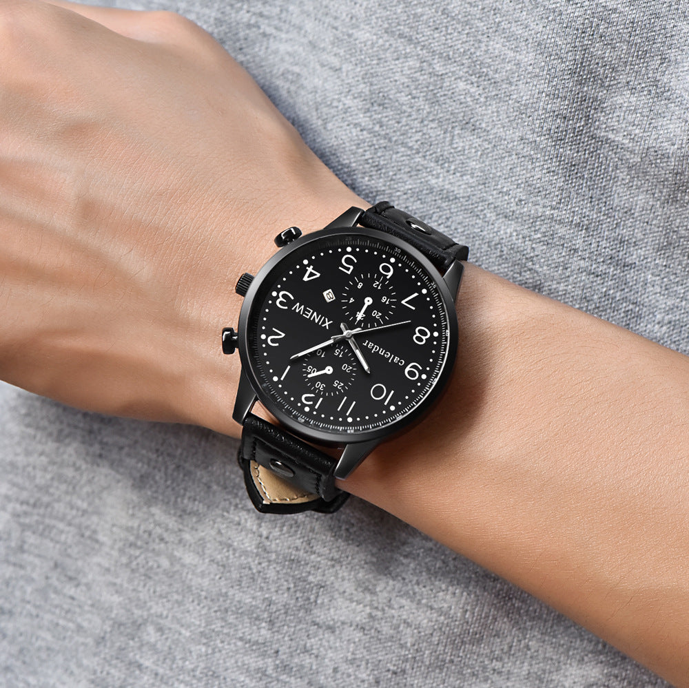 XINEW belt's foreign trade business calendar quartz speed sold through micro business on behalf of a men's Watch