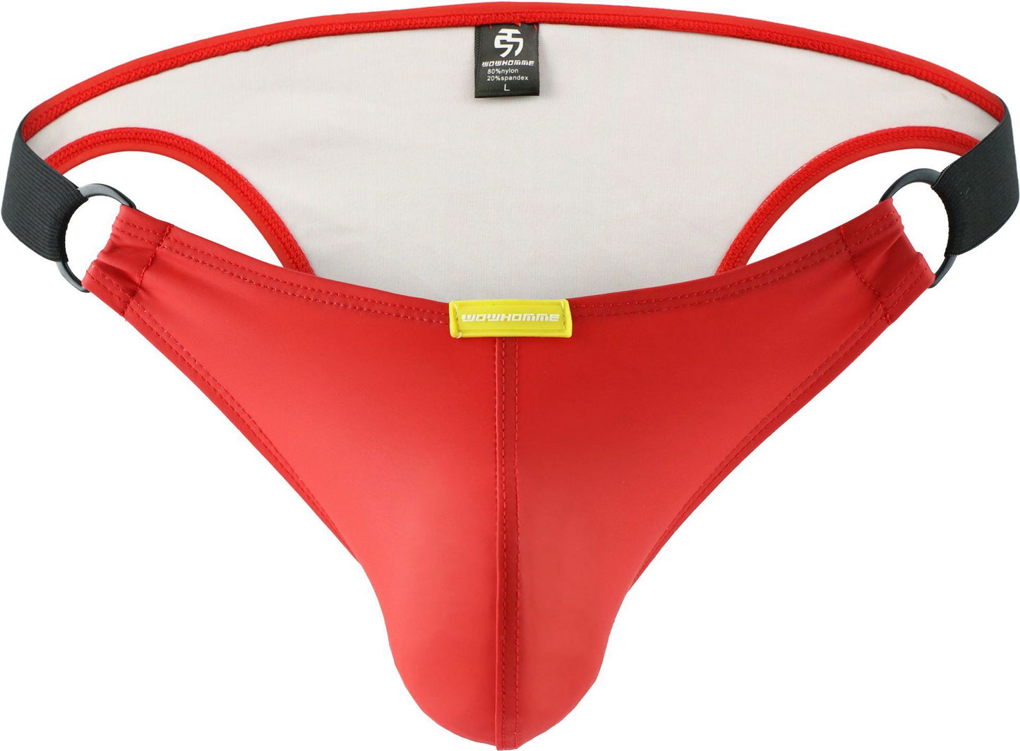 Men's Underwear Leather Triangle Low Waist Double Buckle