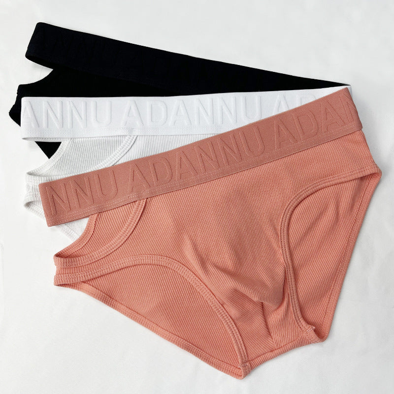 Personality Asymmetric Triangle Underwear Men's Low Waist Threaded Cotton Sports Dopamine