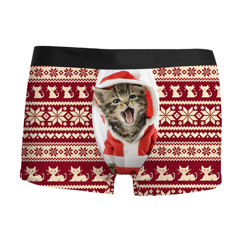 Christmas 3D Printed Men's Underwear Breathable