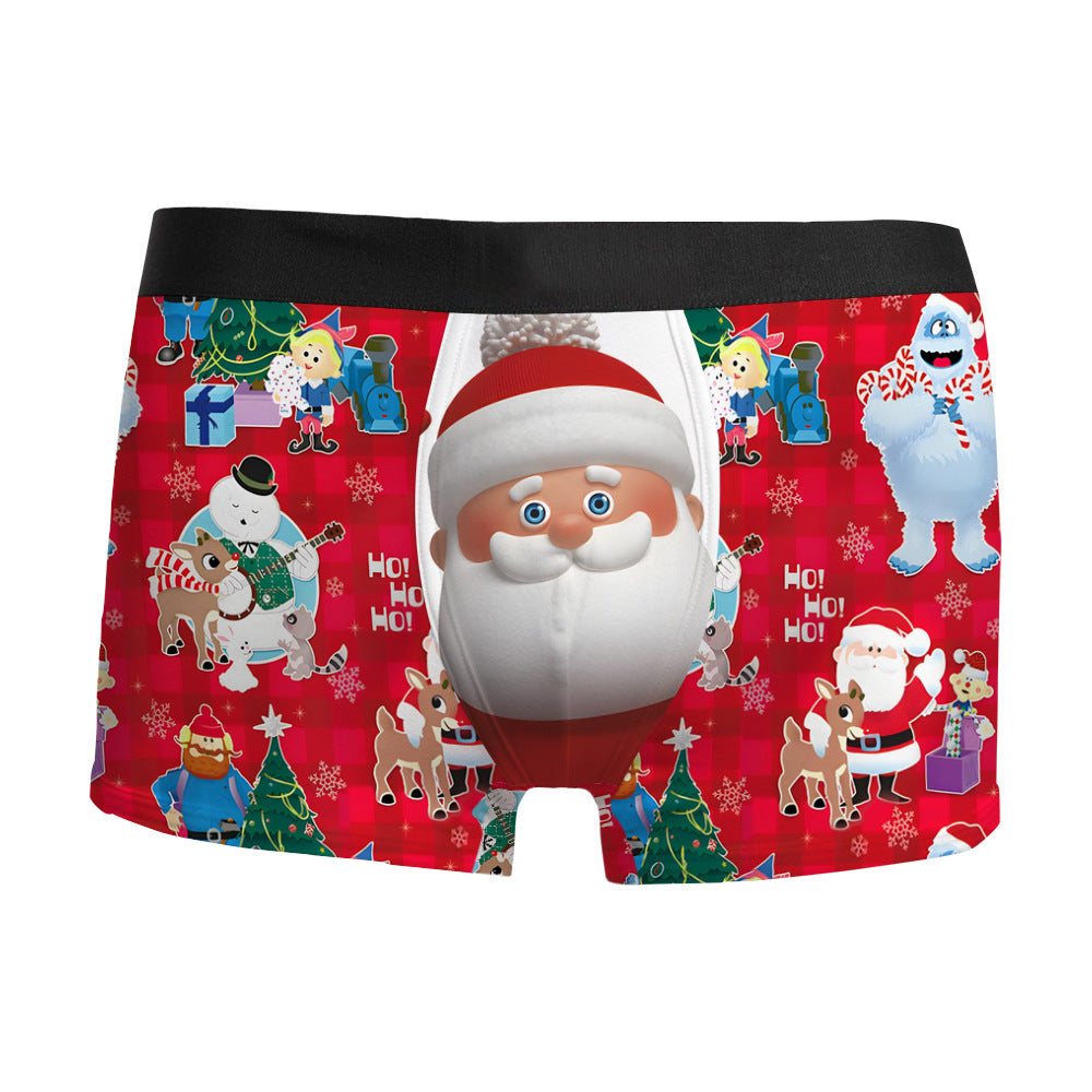 Christmas 3D Printed Men's Underwear Breathable