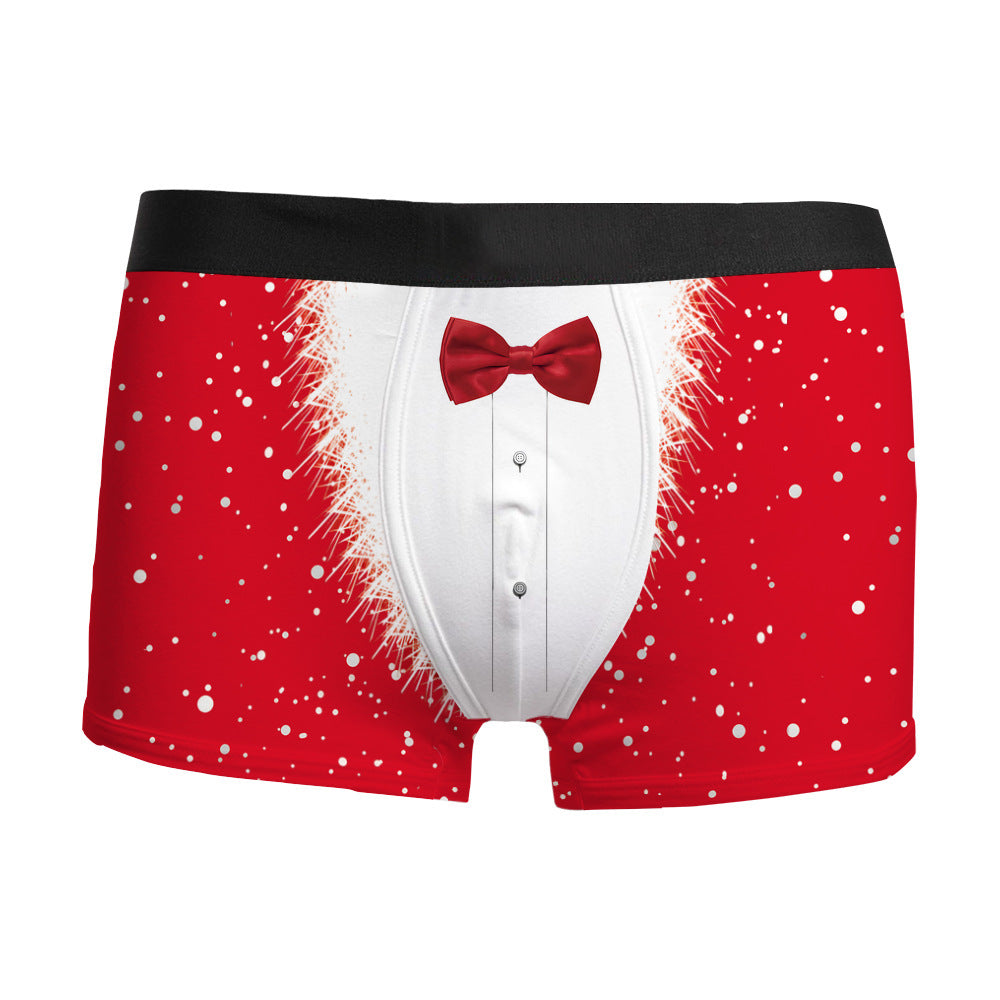 Christmas 3D Printed Men's Underwear Breathable