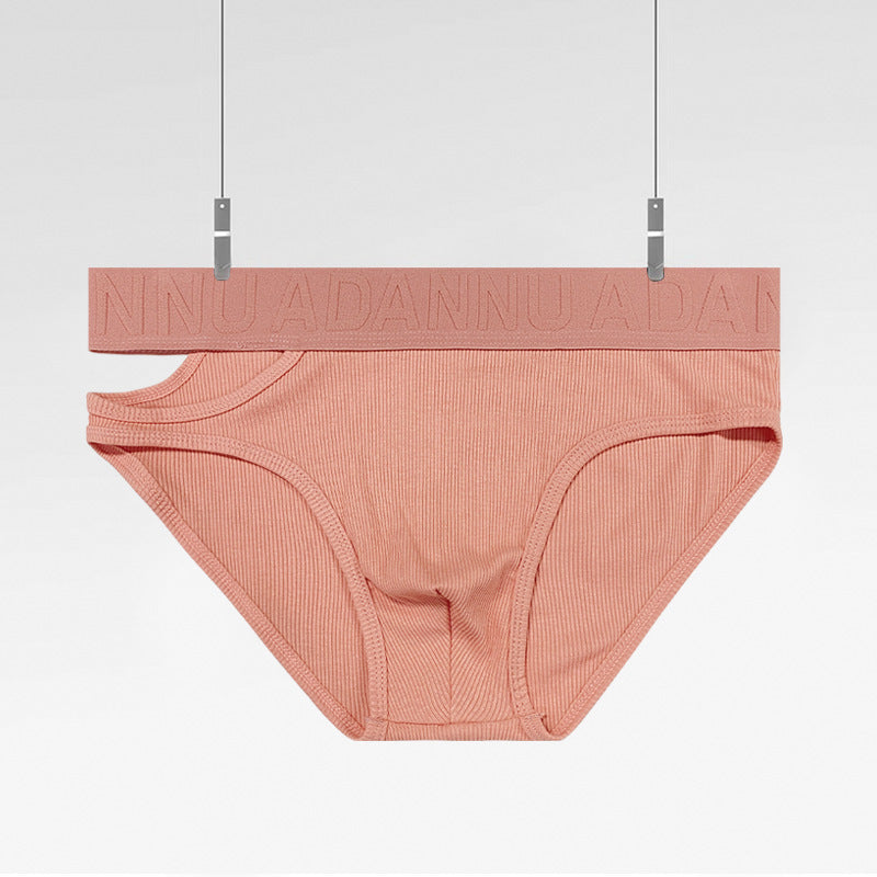 Personality Asymmetric Triangle Underwear Men's Low Waist Threaded Cotton Sports Dopamine