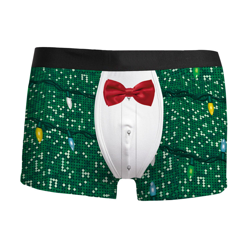 Christmas 3D Printed Men's Underwear Breathable