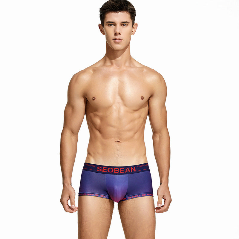 Underwear Low Waist Sexy U Convex Men's Boxers Fashion Printed Boxer Briefs