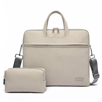 Sac pour ordinateur portable en cuir PU pour femmes, mallette de transport pour ordinateur portable, pour MacBook Air 13.3, 14, 15.6 pouces, sac à main pour hommes, sac à bandoulière pour souris.