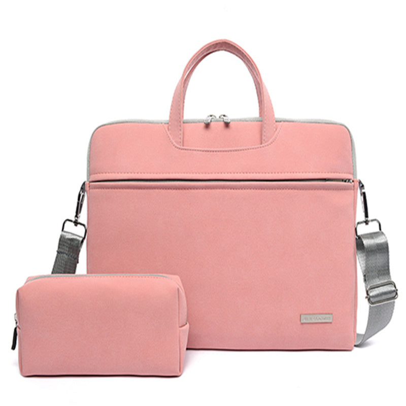 Sac pour ordinateur portable en cuir PU pour femmes, mallette de transport pour ordinateur portable, pour MacBook Air 13.3, 14, 15.6 pouces, sac à main pour hommes, sac à bandoulière pour souris.