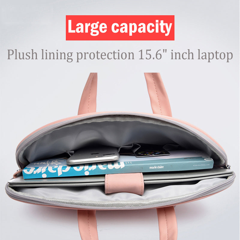Sac pour ordinateur portable en cuir PU pour femmes, mallette de transport pour ordinateur portable, pour MacBook Air 13.3, 14, 15.6 pouces, sac à main pour hommes, sac à bandoulière pour souris.