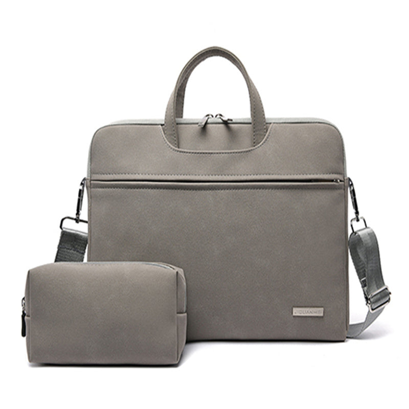 Sac pour ordinateur portable en cuir PU pour femmes, mallette de transport pour ordinateur portable, pour MacBook Air 13.3, 14, 15.6 pouces, sac à main pour hommes, sac à bandoulière pour souris.