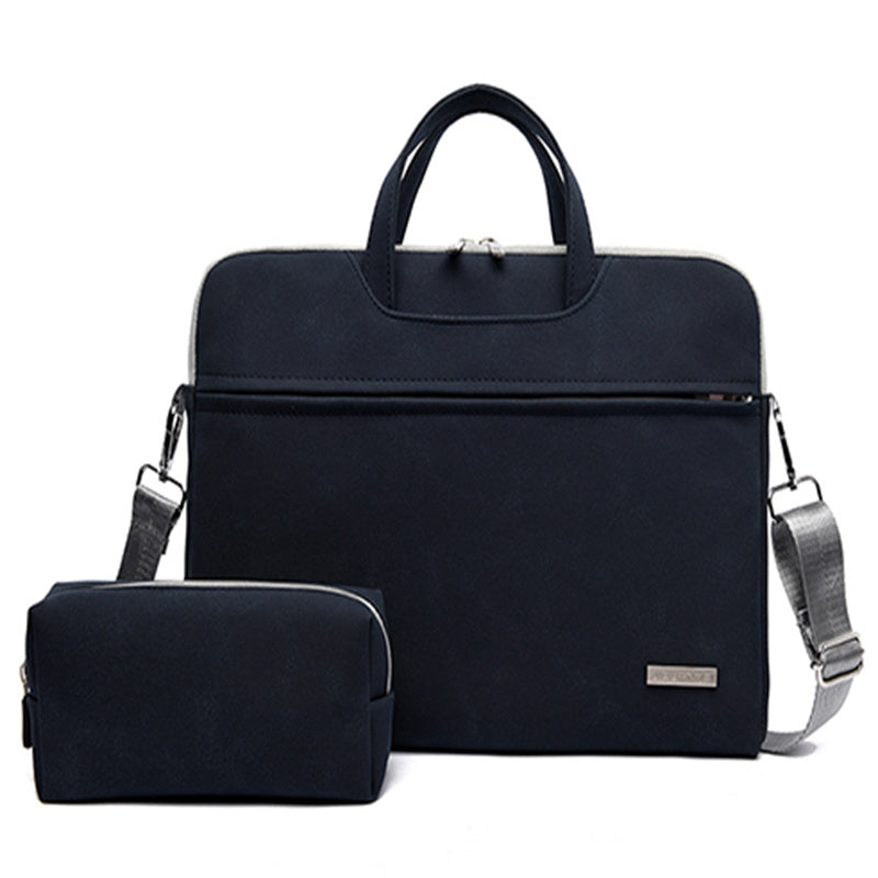 Sac pour ordinateur portable en cuir PU pour femmes, mallette de transport pour ordinateur portable, pour MacBook Air 13.3, 14, 15.6 pouces, sac à main pour hommes, sac à bandoulière pour souris.