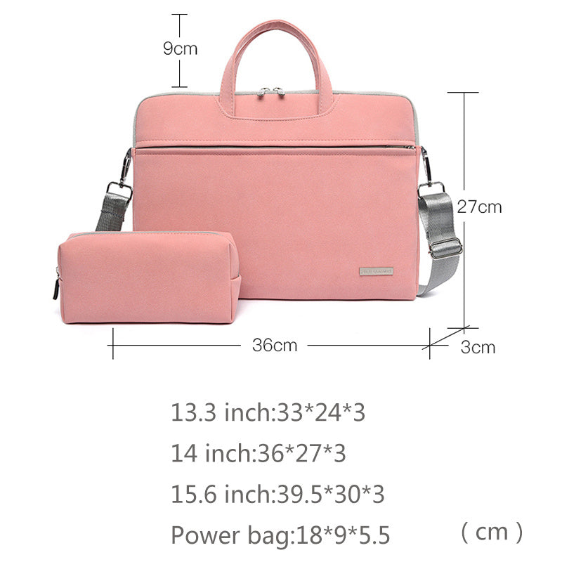 Sac pour ordinateur portable en cuir PU pour femmes, mallette de transport pour ordinateur portable, pour MacBook Air 13.3, 14, 15.6 pouces, sac à main pour hommes, sac à bandoulière pour souris.