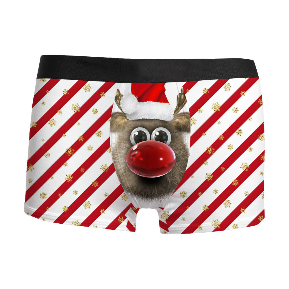 Christmas 3D Printed Men's Underwear Breathable