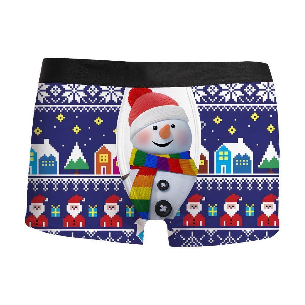 Christmas 3D Printed Men's Underwear Breathable