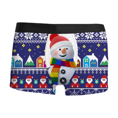 Christmas 3D Printed Men's Underwear Breathable